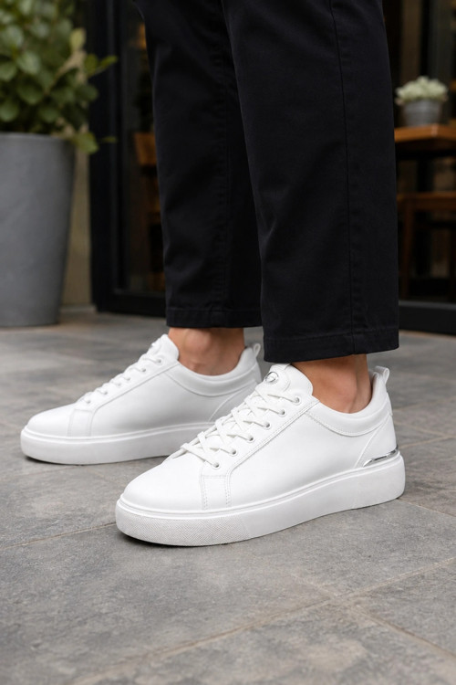 Lynx Erkek Günlük Sneaker Bağcıklı Rahat Tabanlı Şık Casual Spor Ayakkabı - Beyaz