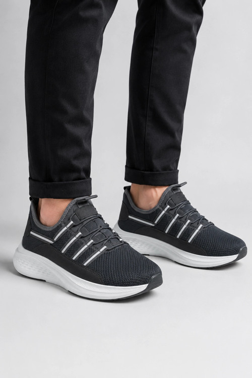 Ziggy Erkek Spor Ayakkabı – Hafif ve Rahat Günlük Yürüyüş Sneaker - Füme