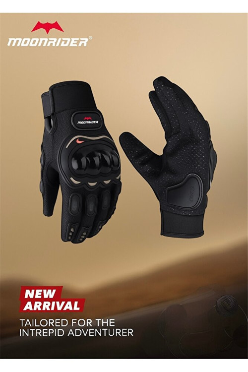 Motosiklet Eldiveni Kemik Korumalı Unisex Motorsiklet Bisiklet Eldiveni Siyah Dokunmatik Eldiven Nx1