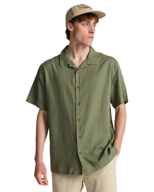 Vacay Linen SS Yeşil Erkek Gömlek