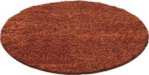 Yuvarlak Shaggy Halı 30 mm uzun ve yüksek tüylü Düz Kiremit renkli
