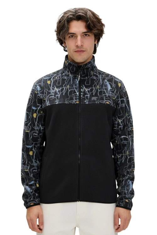 Face Full Zip Siyah Erkek Polar