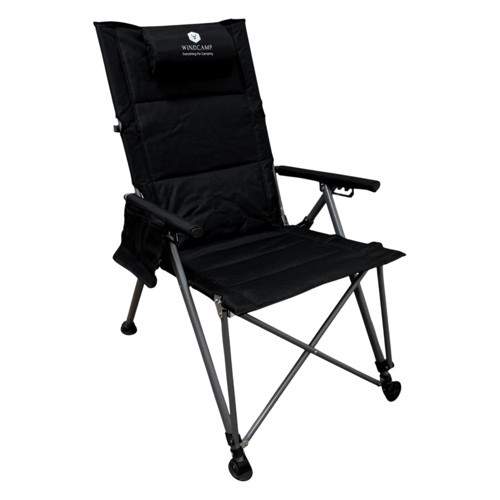 Katlanır Premium Sırt Ayarlanabilir Siyah Unisex Kamp Sandalyesi