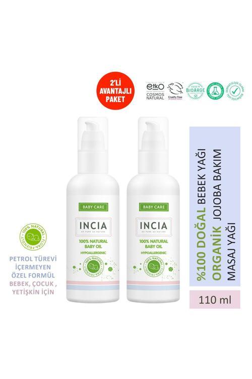 %100 Doğal Bebek Yağı Organik Jojoba Bakım Masaj Yağı Parafinsiz Bitkisel Vegan 110 ml X2 Adet