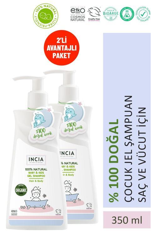 %100 Doğal Organik Bebek Ve Çocuk Jel Şampuanı Saç Vücut Lavanta Konak Önleyici 350ml X2 Adet