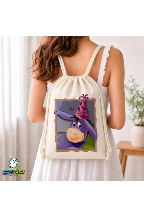 Eeyore Büzgülü Keten Çanta C083