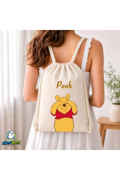 Winnie The Pooh Büzgülü Keten Çanta C360