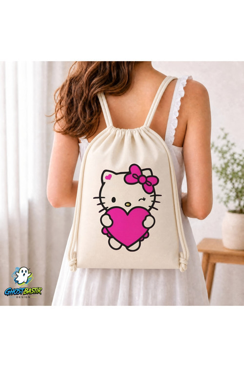 Hello Kitty Büzgülü Keten Çanta C115