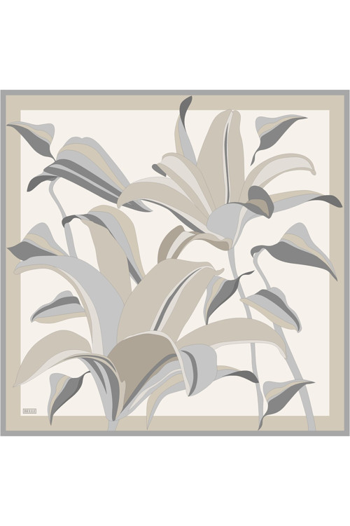Twill İpek Eşarp - 4035-85 Bej Gri