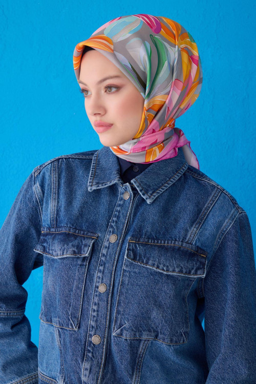 %100 Twill İpek Eşarp 4107D 34