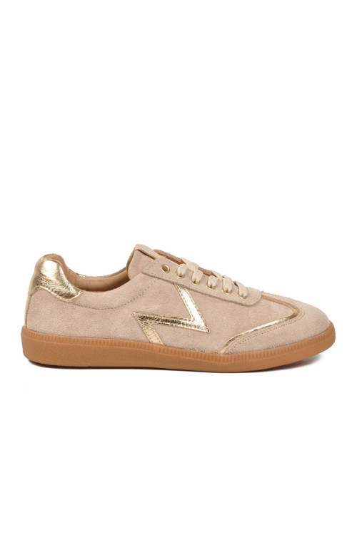 Taş-Altın Hakiki Deri Kadın Sneaker Casual Ayakkabı 2609902Y