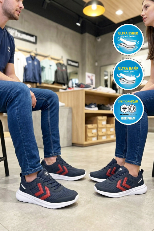 Lacivert Fileli Hafif Rahat Tabanlı Unisex Yürüyüş ve Spor Ayakkabı 900887 Hml Nency II