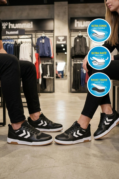 Siyah Keten Hafif Rahat Unisex Yürüyüş ve Spor Ayakkabı Sneaker 900873 Hml Wivo II