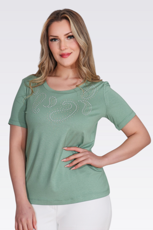 Taş Başkılı Örme Bluz 26YTS10741