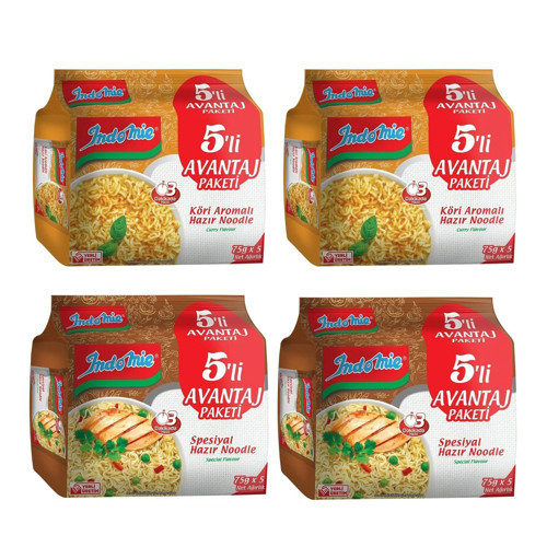5 li Paket Köri + Spesiyal Hazır Noodle 4 lü Karma Paket
