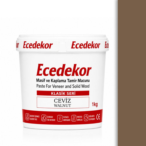 Ceviz Ecedekor Ahşap Dolgu Macunu Kova (1000gr)