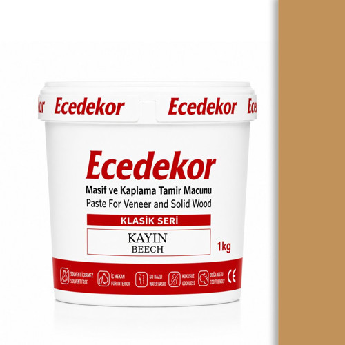 Kayın Ecedekor Ahşap Dolgu Macunu Kova (1000gr)