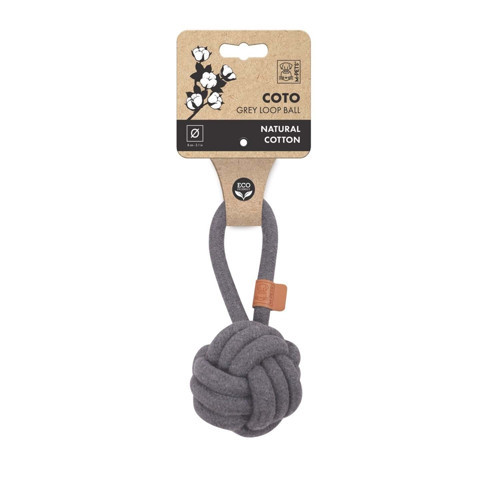 COTO GREY LOOP BALL 8CM ÇEKMELİ ÖRGÜ TOP OYUNCAK