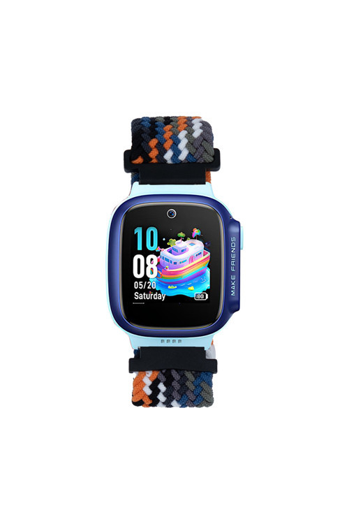 Huawei Watch Gt5 41Mm Krd-139 18Mm Çocuklara Özel Örgü Kordon - Turuncu-Mavi