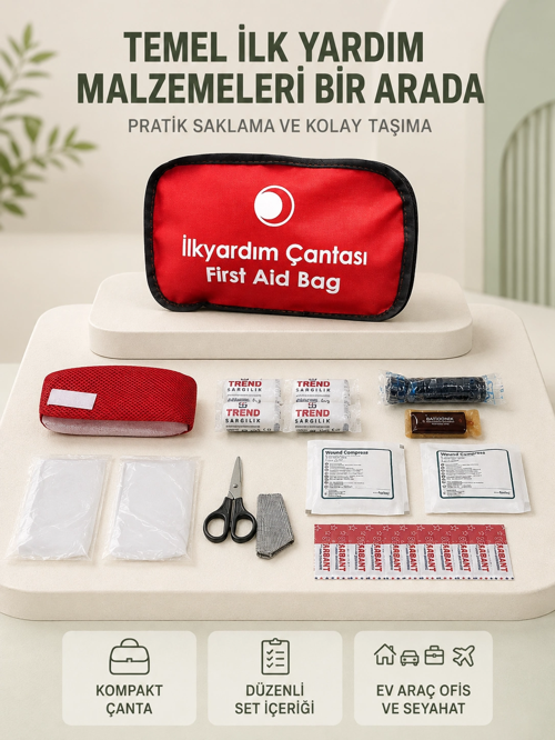 Araç Ev İçin İlk Yardım Çantası Acil Set