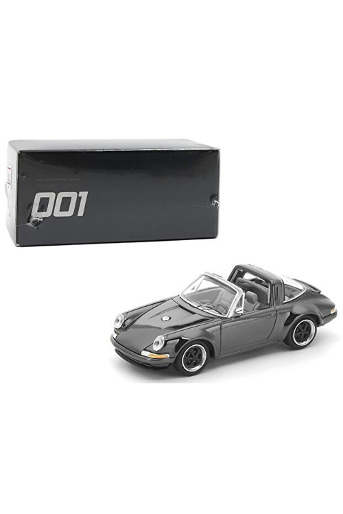 Pop Race Porsche 911 Singer Targa Dark Chrome Edition PRDC001 1/64 Model Araba
