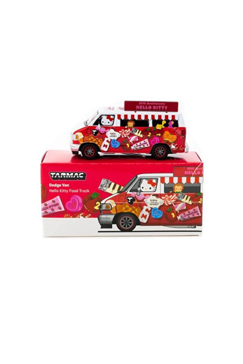 Dodge Van Hello Kitty Food Kırmızı 1/64 Model Araba