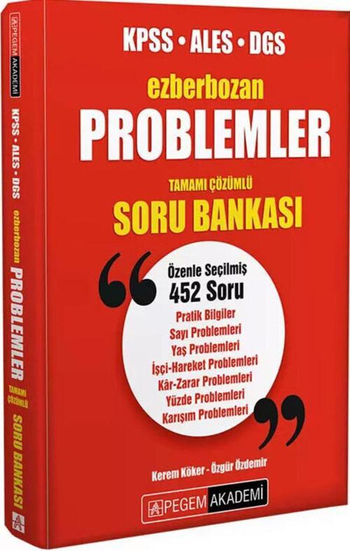 Ezberbozan KPSS ALES DGS Problemler Tamamı Çözümlü Soru Bankası
