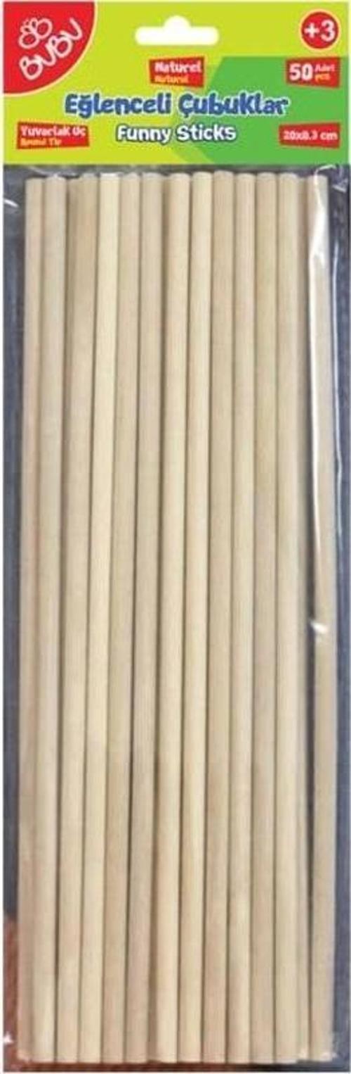 Eğlenceli Çubuklar Natural 20x0,3 cm 50'li