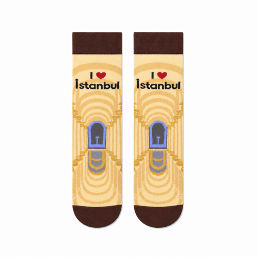 Carnaval Yere Batan Sarnıcı Desenli Unisex Soket Çorap