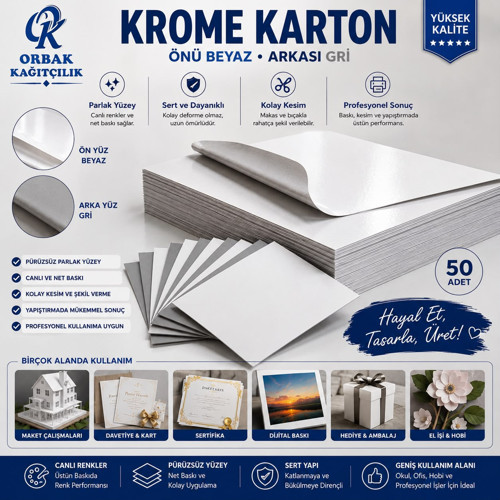 Krome Karton 25x35 Ebatında 350 gram 25 Adet (0,765625 KG)