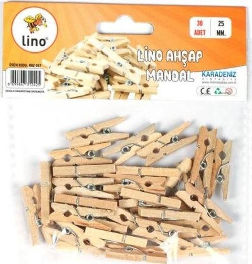 Ahşap Mandal Naturel 25 mm 30 Adet