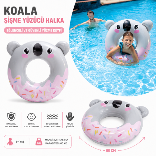 Intex Sevimli Koala Figürlü Çocuk Yüzme Simidi 76 cm (59266)