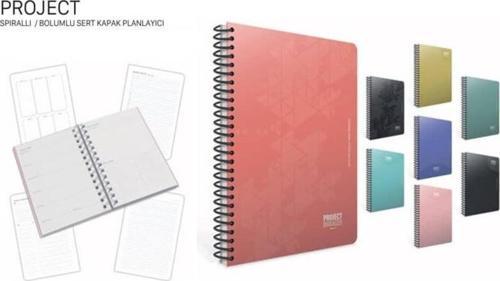 Project Spiralli Sert Kapak Planlayıcı Defter 17x24 cm 120 yp