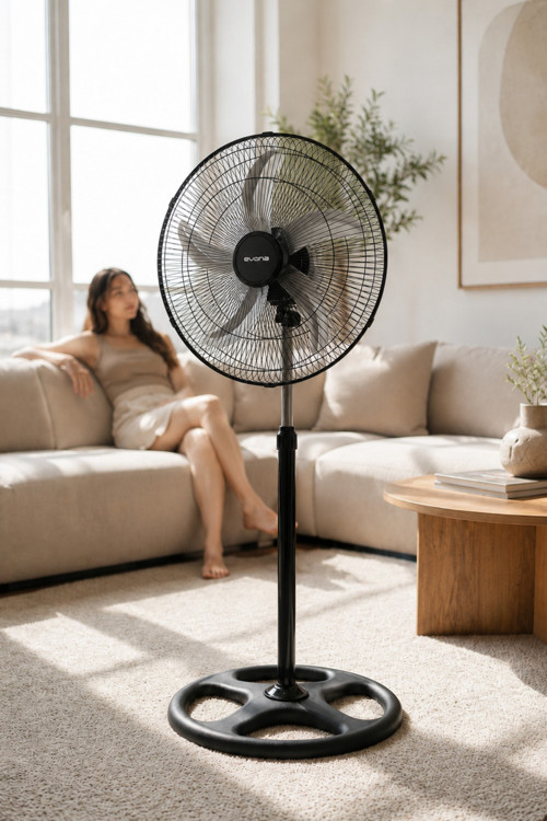 18 İnç Sanayi Tipi Endüstriyel Ayaklı Vantilatör Soğutucu Fan 75W 5 Pervaneli 180° Salınımlı