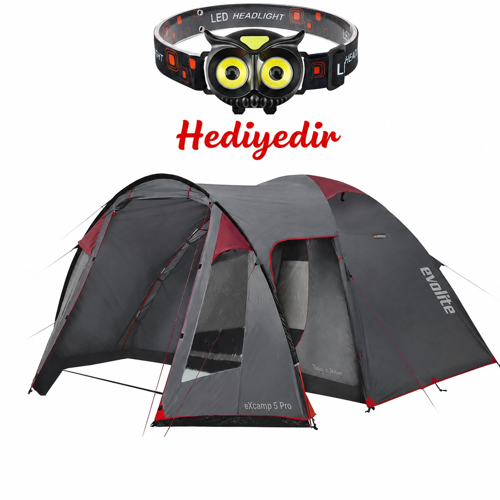 Excamp 5 Pro Sun Fresh Aile Çadırı UPF80(Baykuş Kafa Lambası Hediyeli)