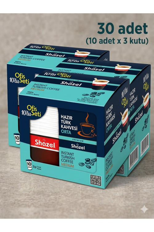 Hazır Türk Kahvesi Ofis Seti Orta 9 gr (10x3 kutu) 30 adet