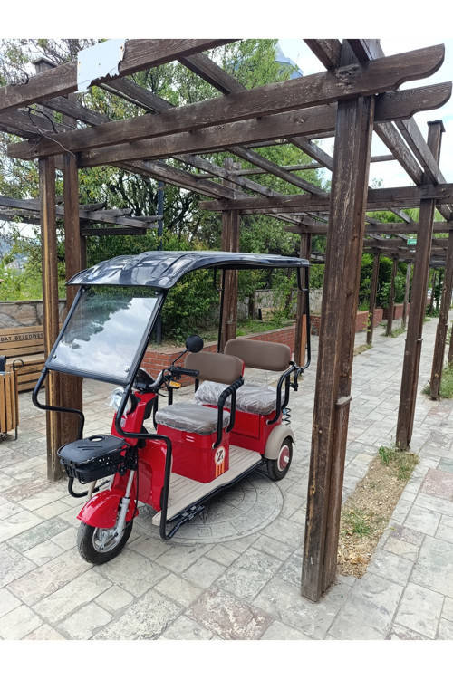 Troya Eco Üç Tekerlekli Elektrikli Motorbisiklet Üstü Kapalı Önü Camlı
