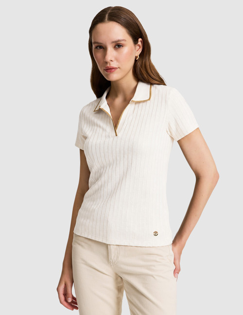 Ekru Slim Fit Basic Tişört 50320697-VR019