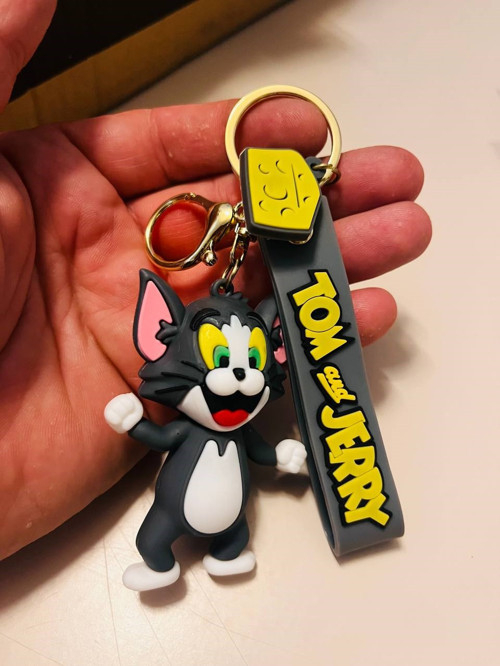 Tom ve Jerry Sevimli Kedi Tom Silikon Anahtarlık – Çanta & Araba Süsü
