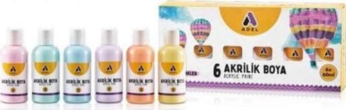 Akrilik Boya Pastel Renkler 6 Renk x 60 ml