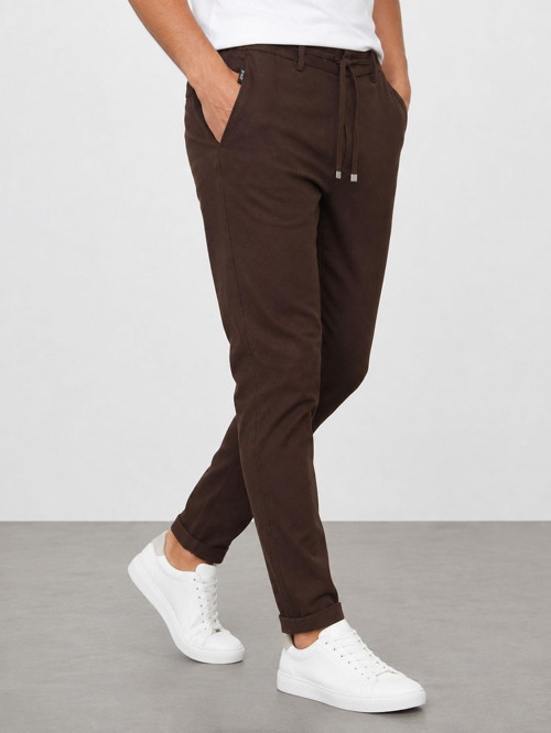 Erkek Slim Fit Dar Kesim Beli Bağlamalı Yan Cepli Casual Jogger Pantolon