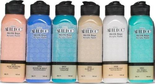 Akrilik Boya 140 ml. x 6 Renk Aqua Set