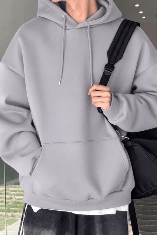 Erkek Sweatshirt Kanguru Cepli İçi Polarlı 3 İplik Kapüşonlu Oversize Sweatshirt KANGURU-SWEATSHIRT