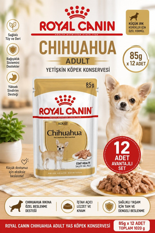 Chihuahua Adult Yas Köpek Konservesi 85 Gr*12li