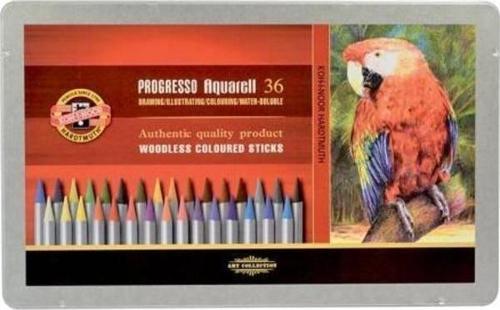 Koh-i Noor Progresso Aquarell Ağaçsız Sulandırılabilir Boya Kalemi 36 Renk