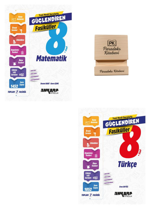 Ankara LGS 2027 8. Sınıf Matematik ve Türkçe Güçlendiren Fasikülleri + Telefon Standı