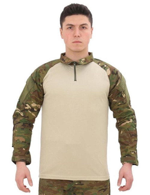 Dirseklik Tasarımlı Polo Yaka Erkek Combat Tişört