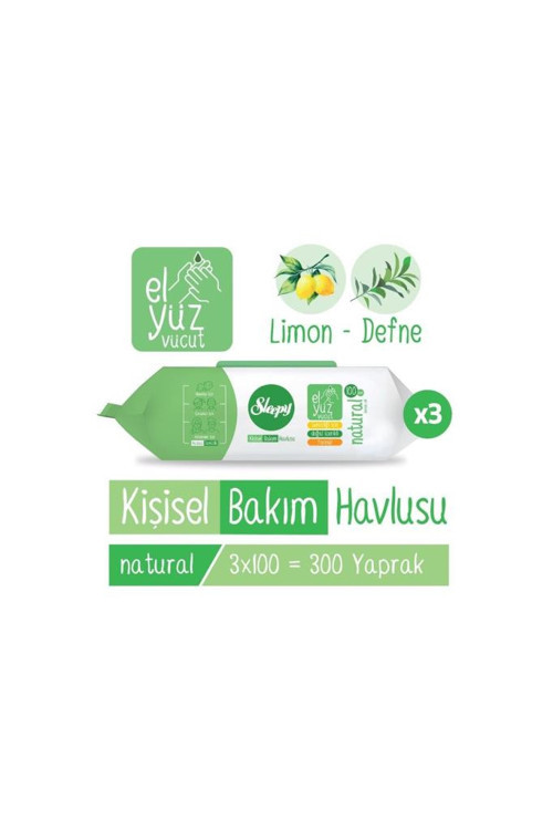 Natural Kişisel Bakım Havlusu 3x100 (300 Yaprak)