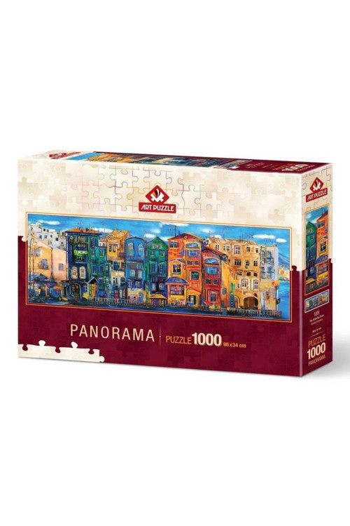 Renkli Kasaba 1000 Parça Panorama Eğitici Puzzle Yapboz