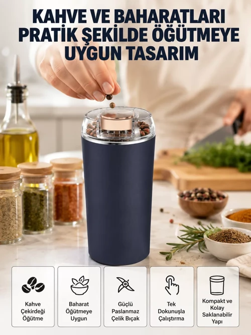 Markasız Ucuz Yeni Nesil Kahve ve Baharat Öğütücü Paslanmaz Çelik Kahve Değirmeni